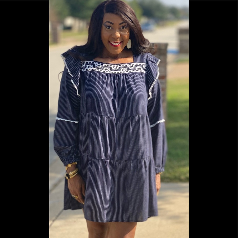 Boho pinstriped dress